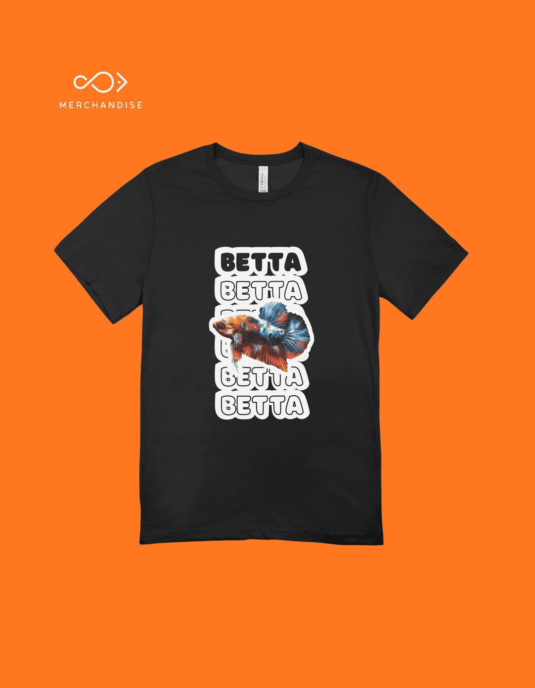 Guppy Vibes – Unisex Body-Fit Round Neck T-Shirt by Fishelly