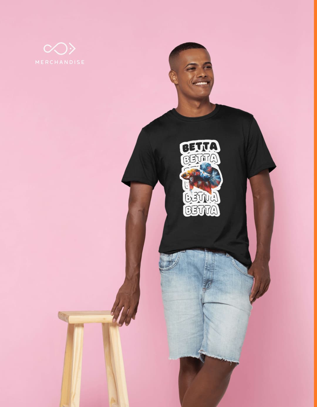 Guppy Vibes – Unisex Body-Fit Round Neck T-Shirt by Fishelly
